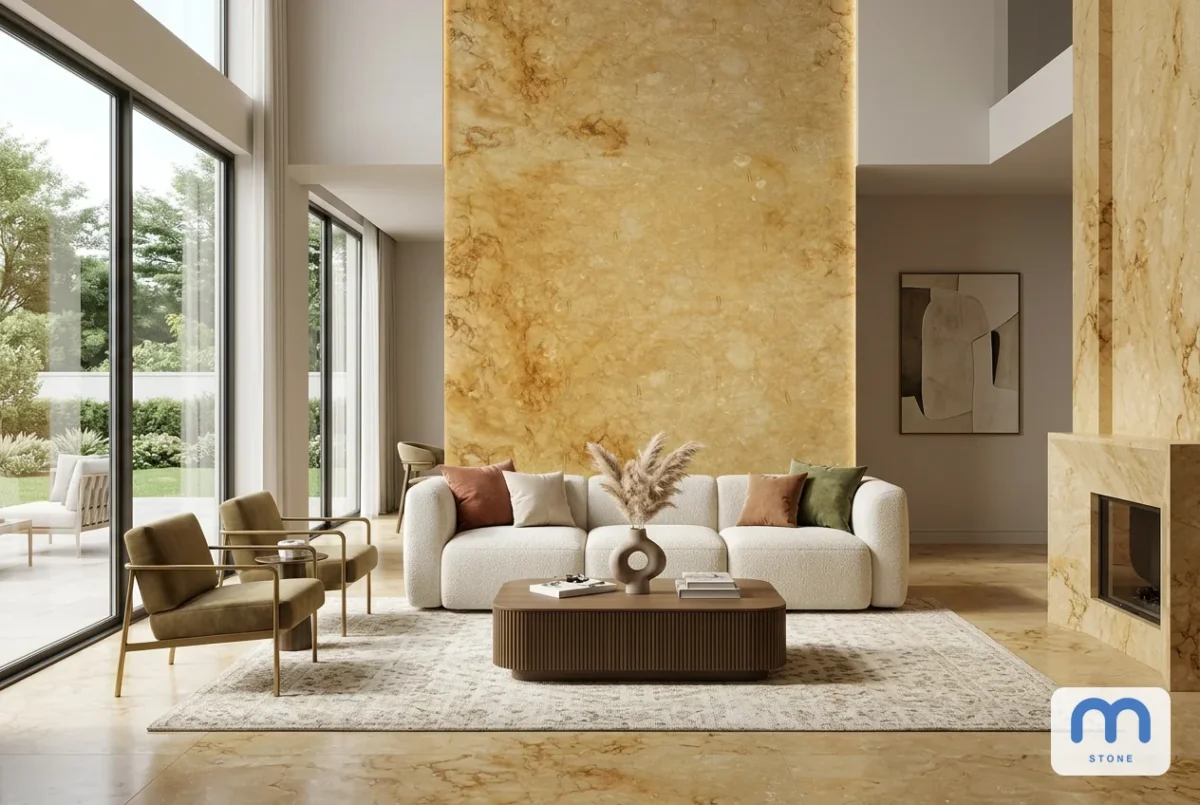 Мармур Victoria Beige в інтер’єрі: візуалізація